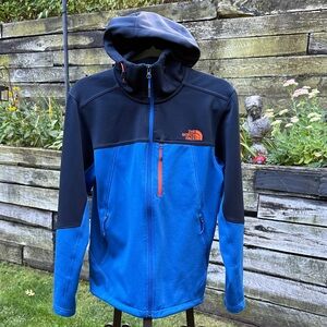 The North Face Vibrant Blue and Black Hooded Jacket